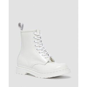 Dr Martens 1460 Mono Patent Leather White Lace Up Combat Boots Womens Size 8